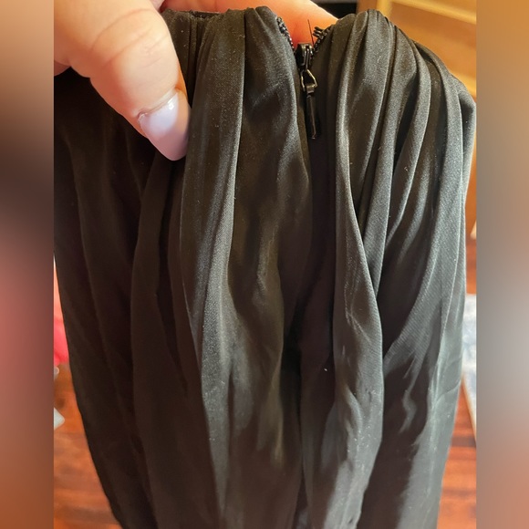 La Femme Silver Beads and Pearl Black Strapless Formal Dress, Prom,Dance,Wedding - Picture 9 of 12